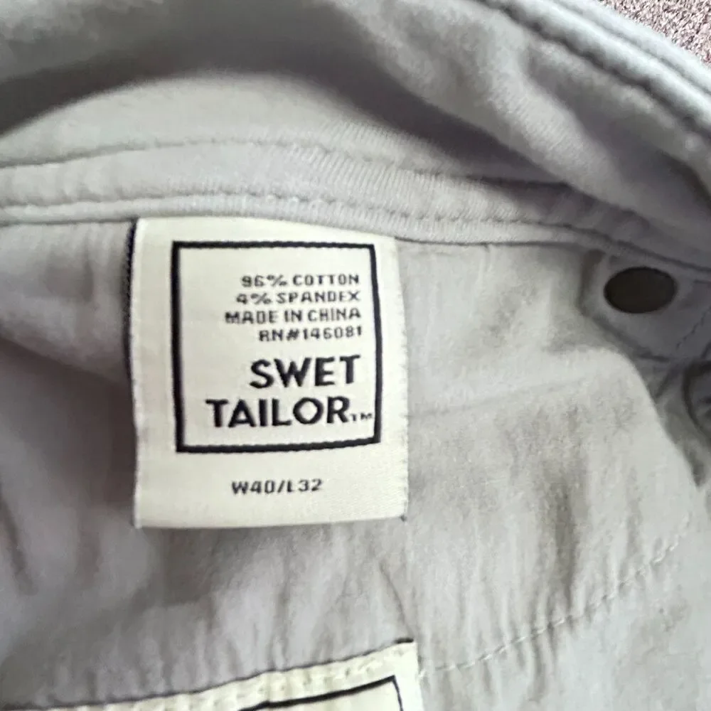Swet Tailor Men's All In Light Gray 4-Way Stretch Jean Style Golf Pants 40 X 32